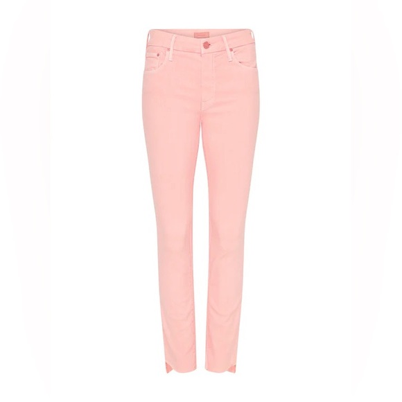 Mother Pink Lemonade Looker Ankle Step Fray Jeans - Picture 7 of 12